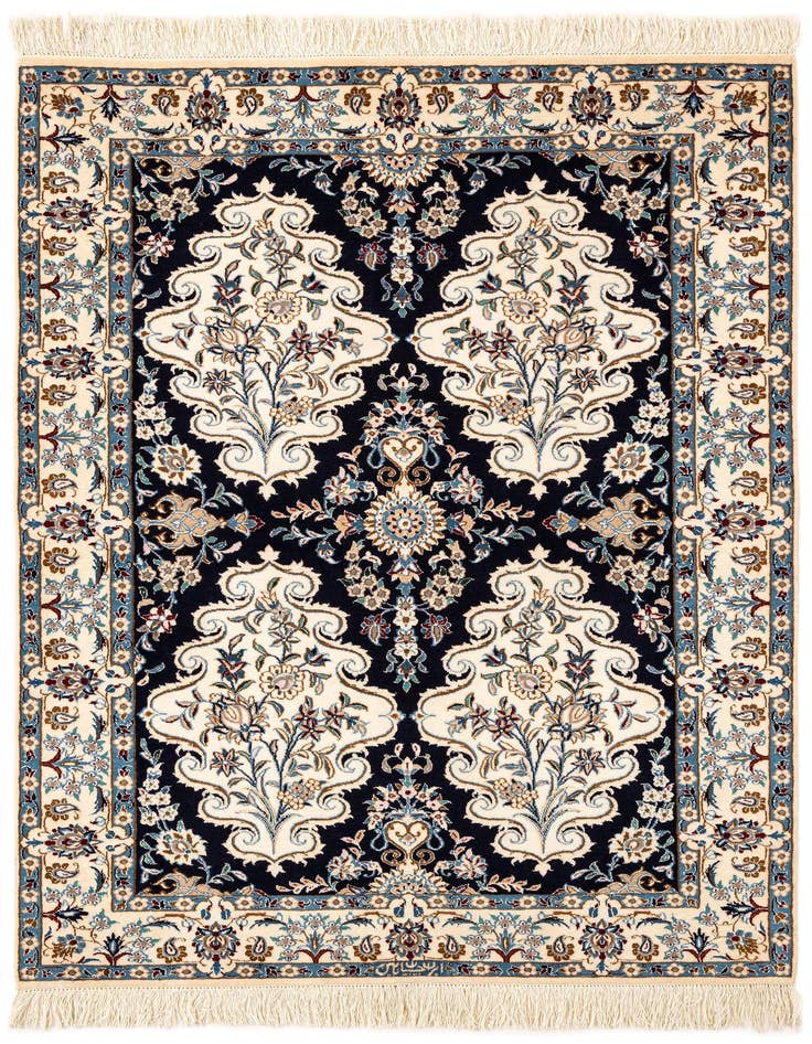 Detail image of 3' 5 x 4' 8 Hand Knotted Nain Rug
