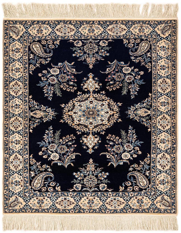 Detail image of 3' 2 x 4' 2 Hand Knotted Nain Rug