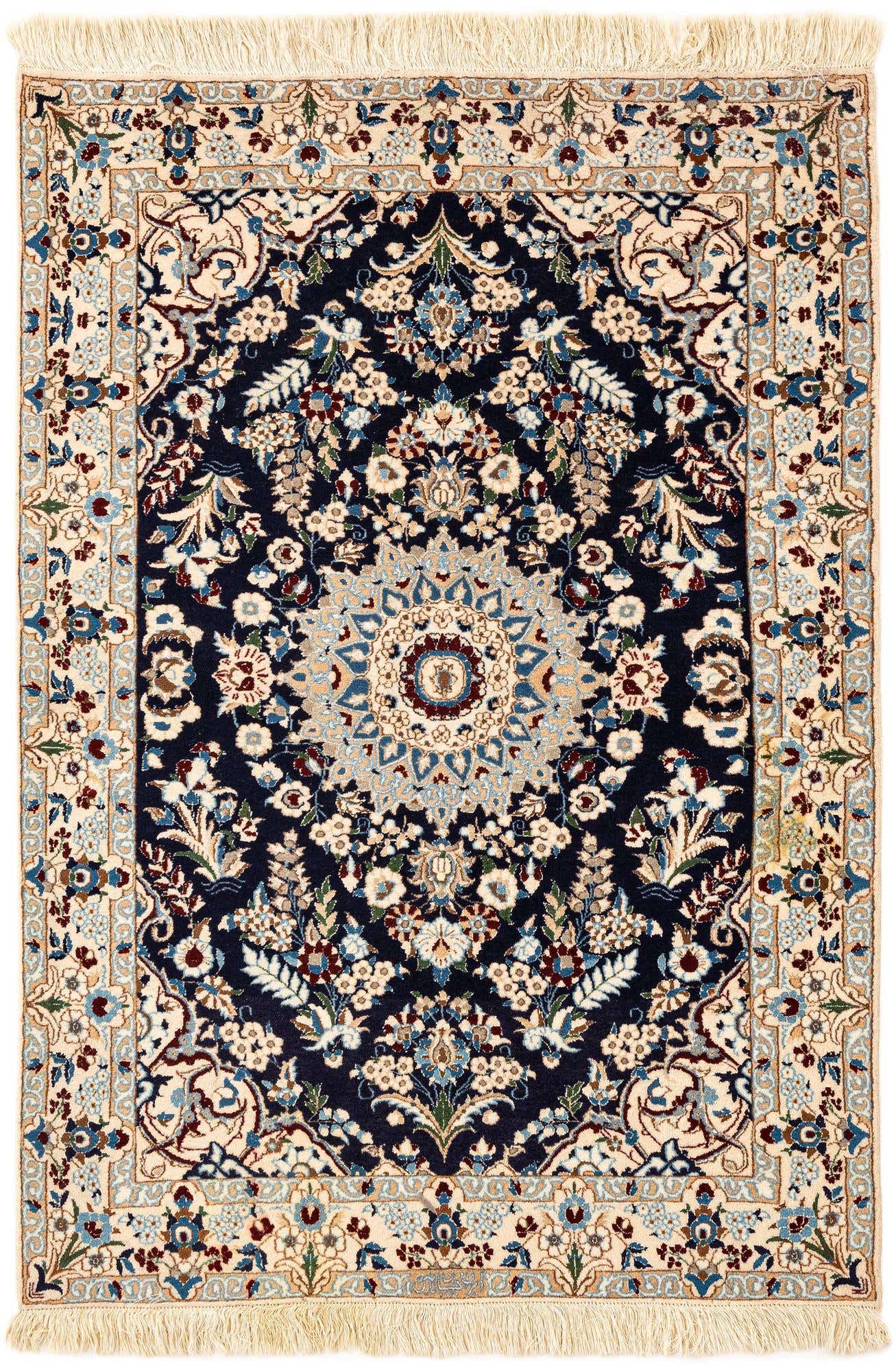 3' 7 x 5' 3 Hand Knotted Nain Rug