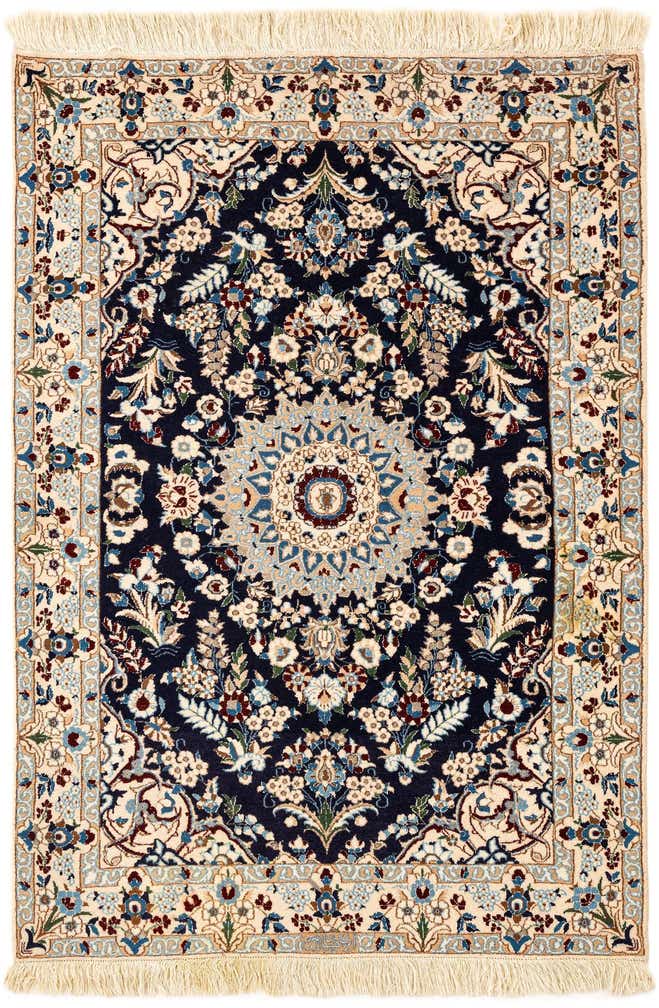 3' 7 x 5' 3 Hand Knotted Nain Rug