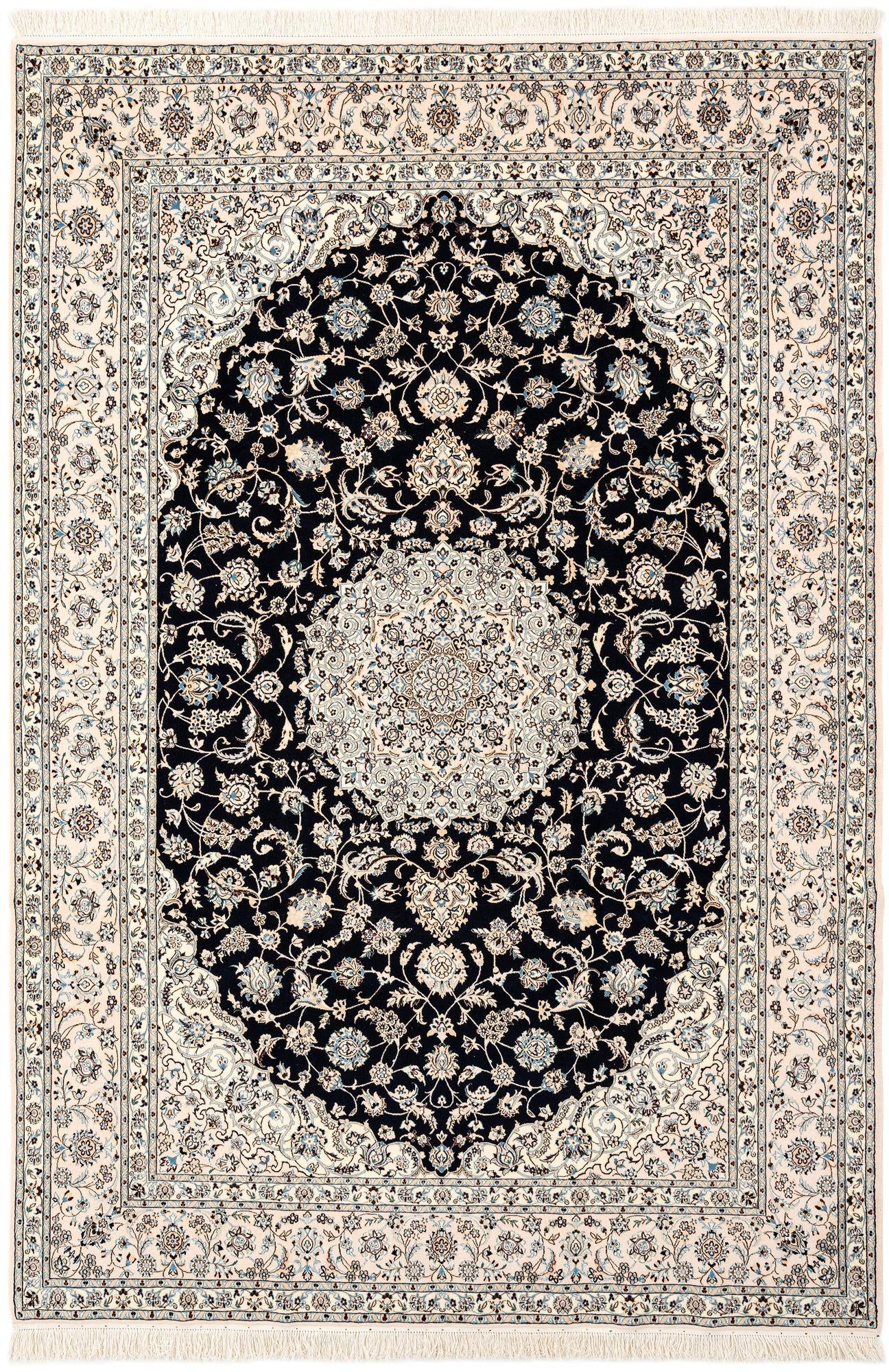 6' 11 x 10' 2 Hand Knotted Nain Rug