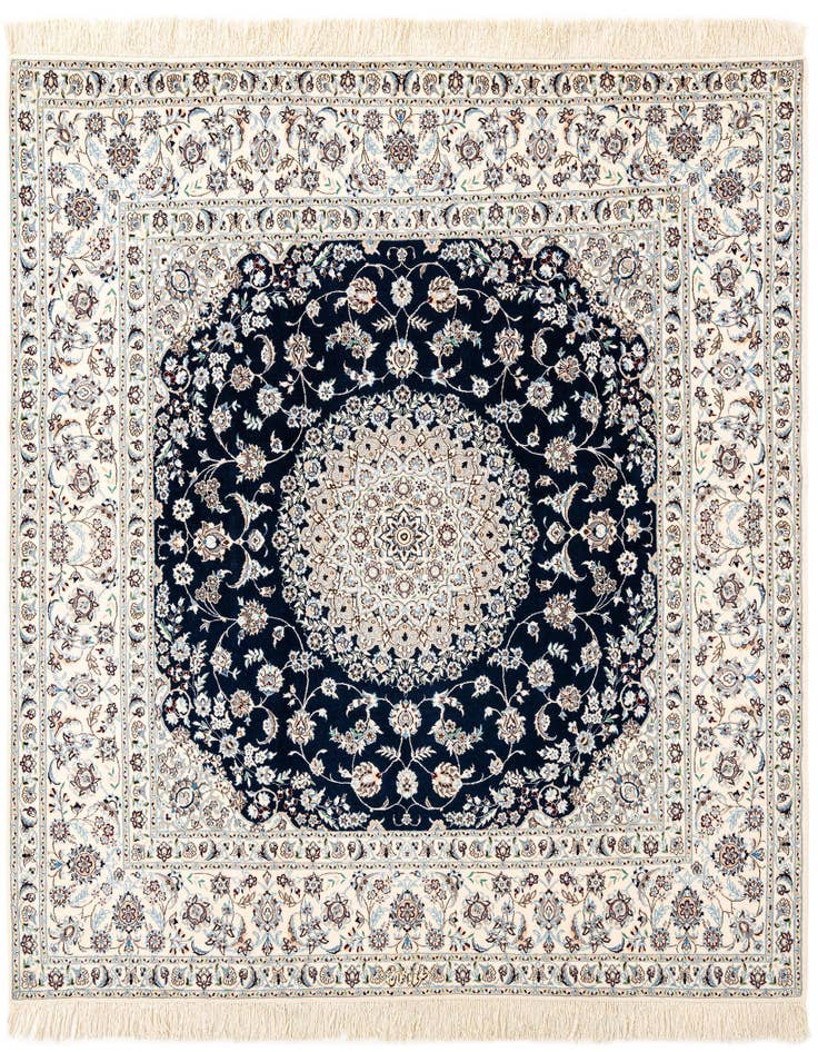 Detail image of 6' 8 x 6' 8 Hand Knotted Nain Rug