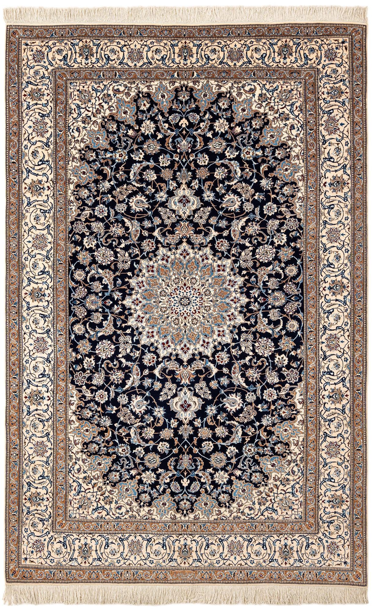 5' 6 x 8' 3 Hand Knotted Nain Rug