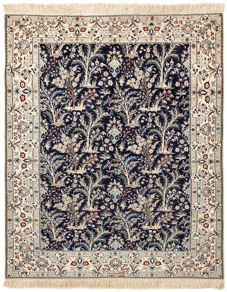 Detail image of 4' 4 x 6' 6 Hand Knotted Nain Rug