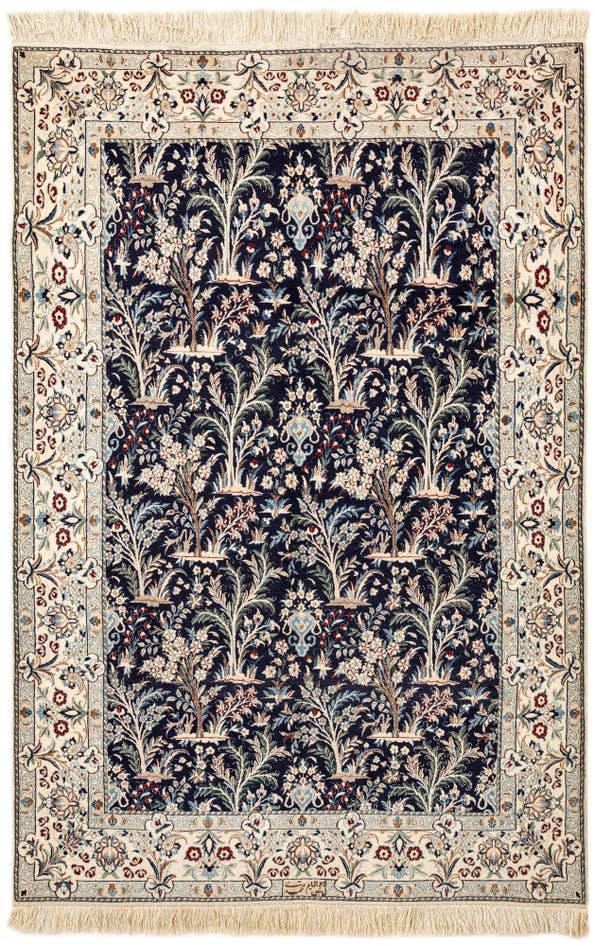 Detail image of 4' 4 x 6' 6 Hand Knotted Nain Rug
