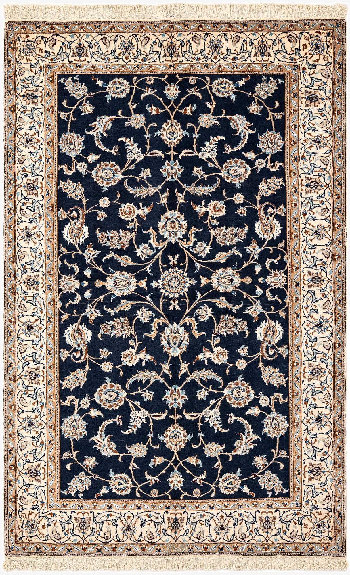 4' 4 x 6' 11  Hand Knotted Nain Rug