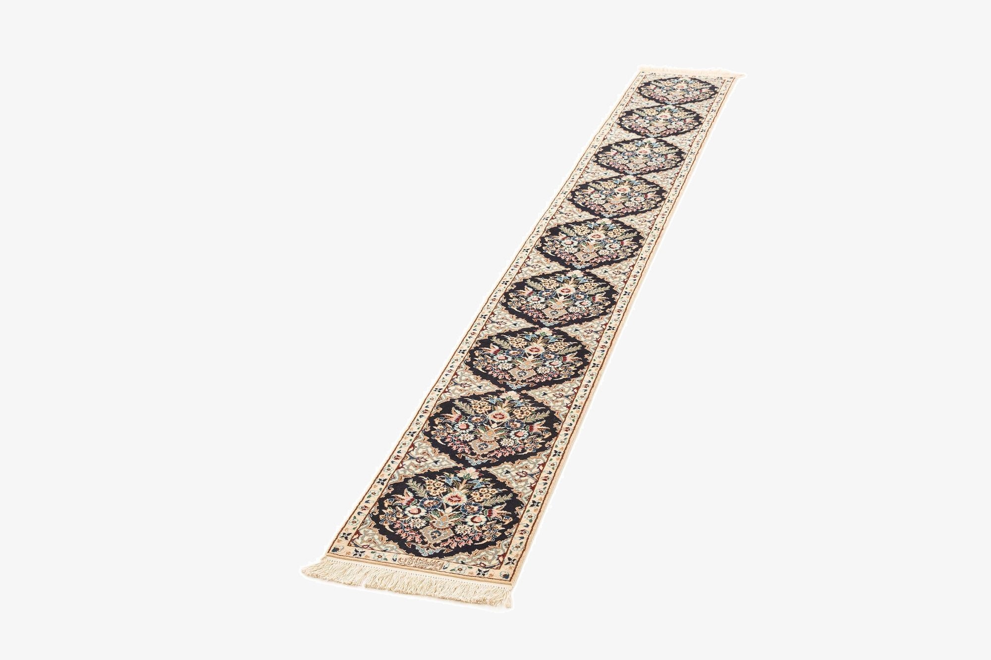 1' 3 x 9' 8  Hand Knotted Nain Rug