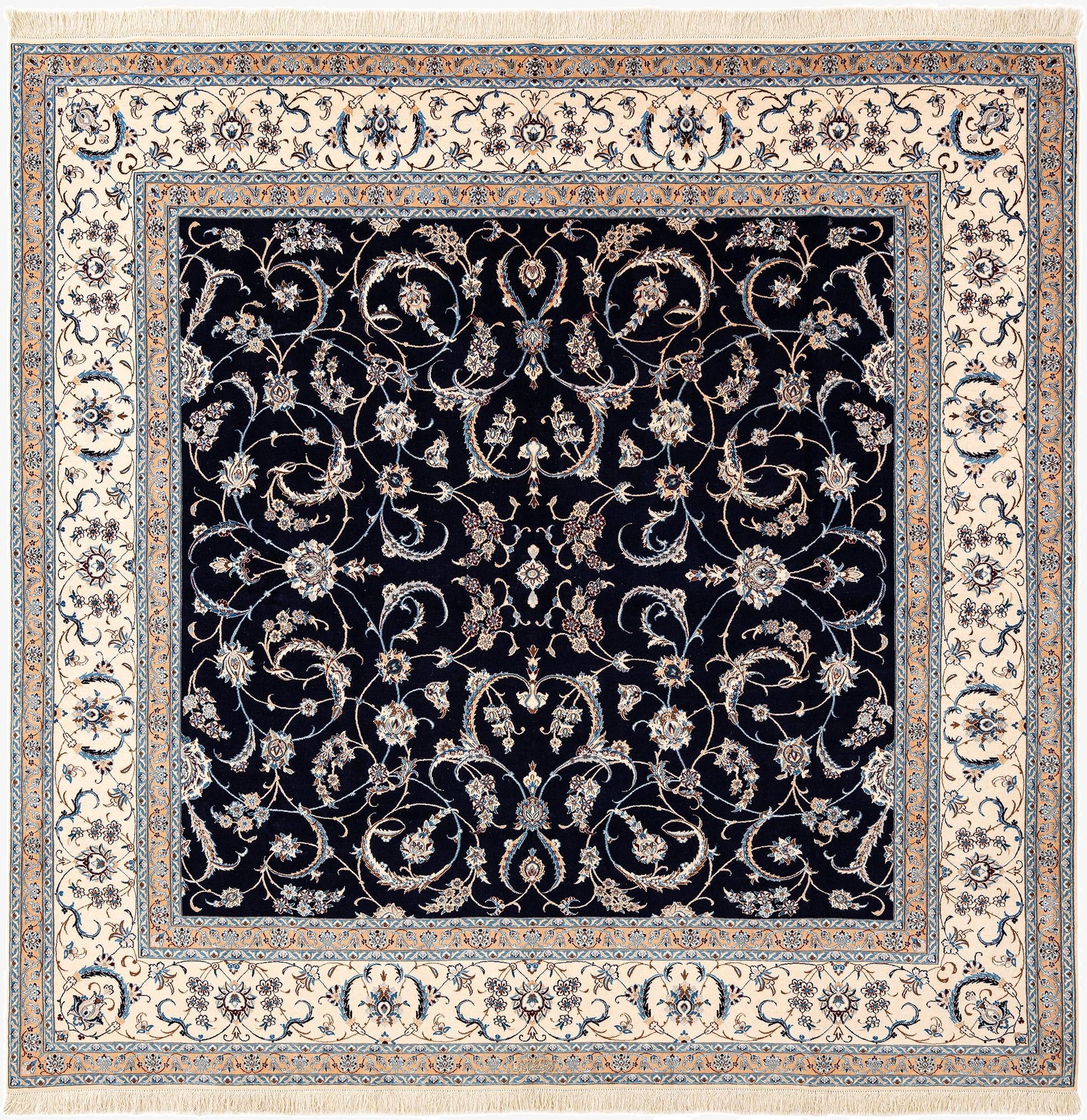 8' 1 x 8' 3  Hand Knotted Nain Rug