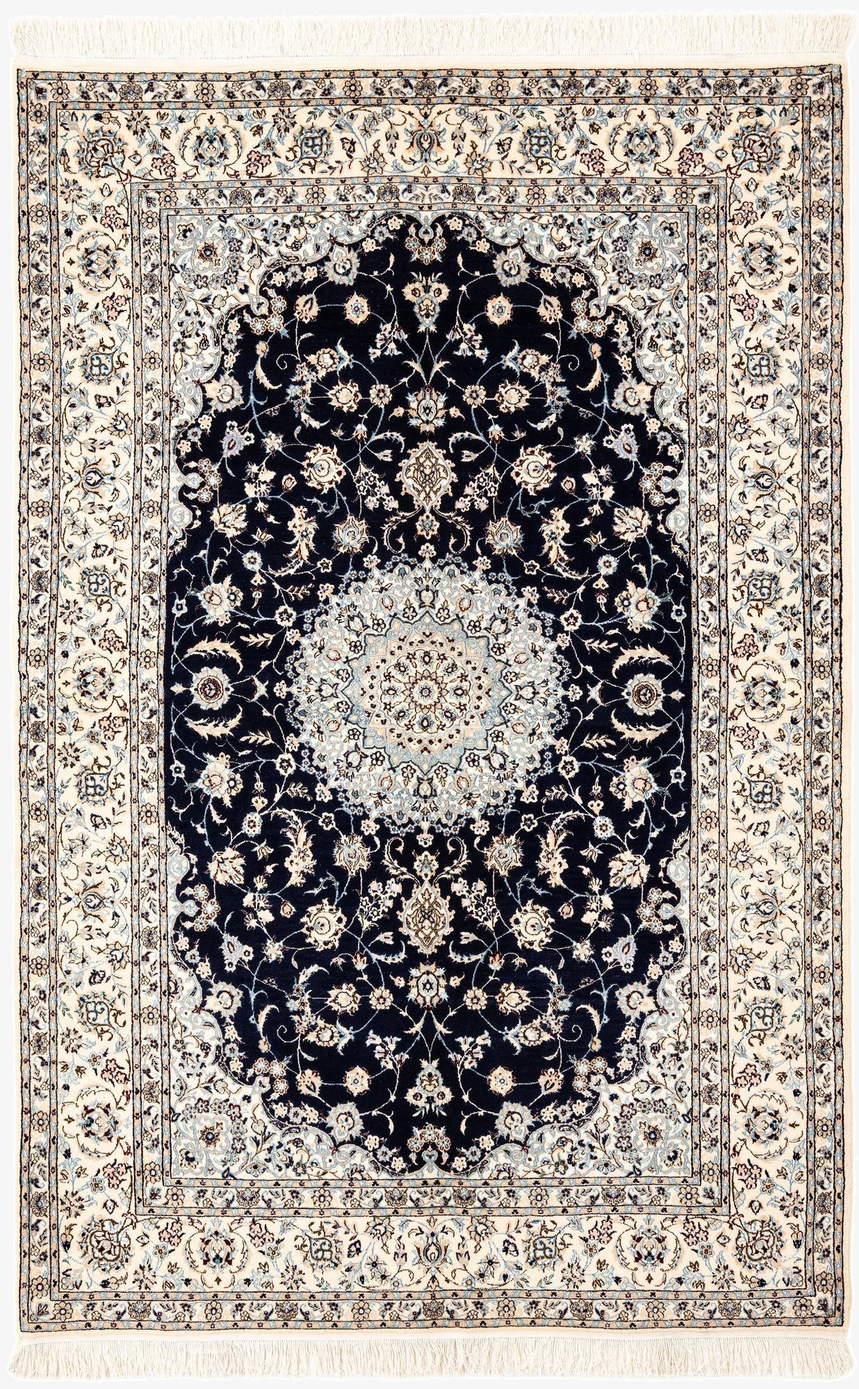 5' 1 x 7' 9  Hand Knotted Nain Rug