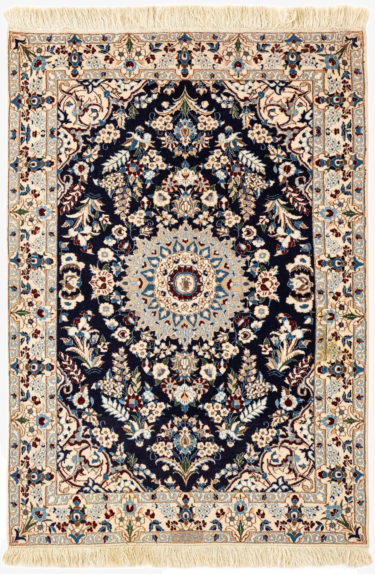 3' 7 x 5' 3  Hand Knotted Nain Rug