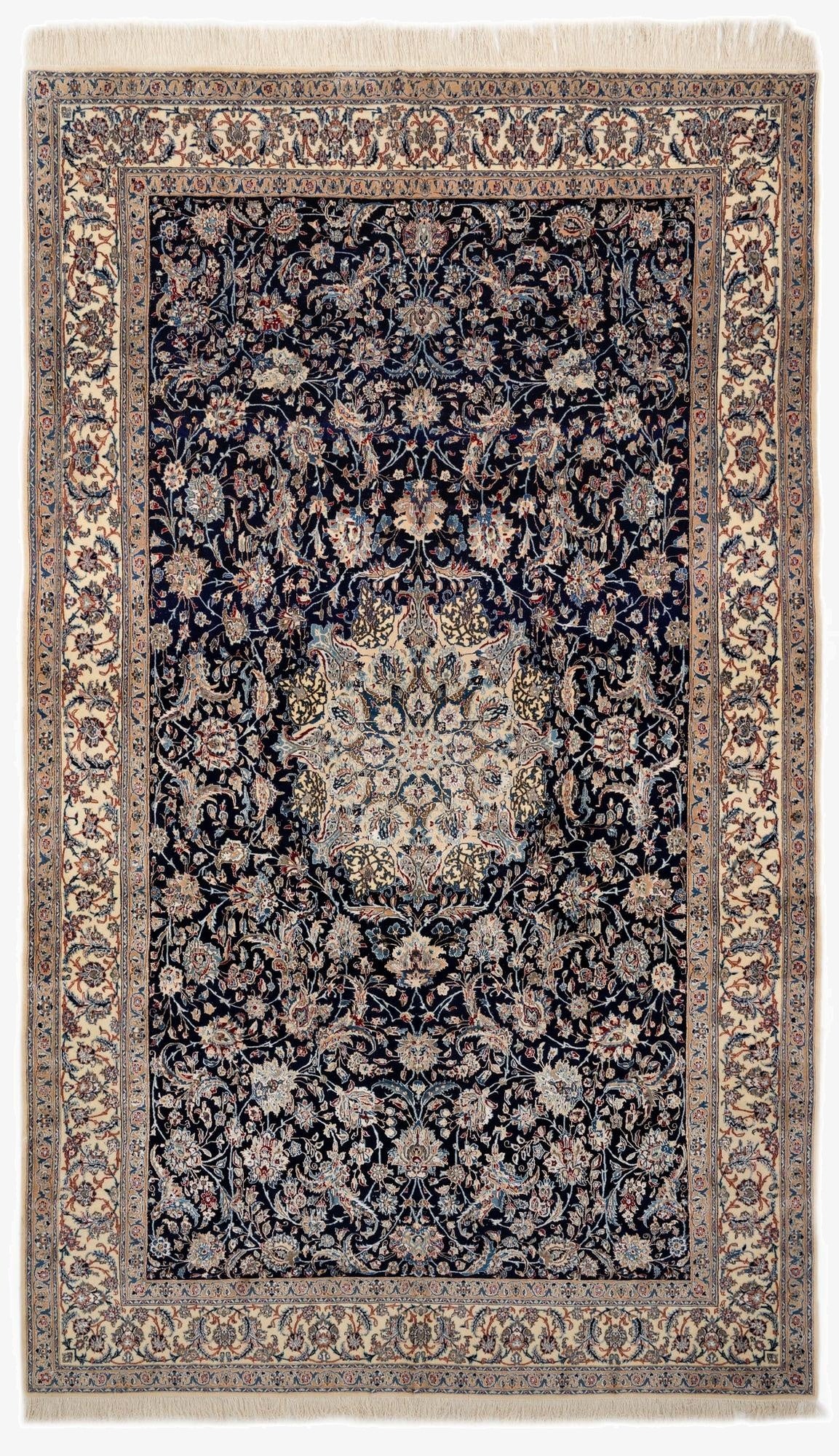 7' 1 x 11' 6  Hand Knotted Nain Persian Rug