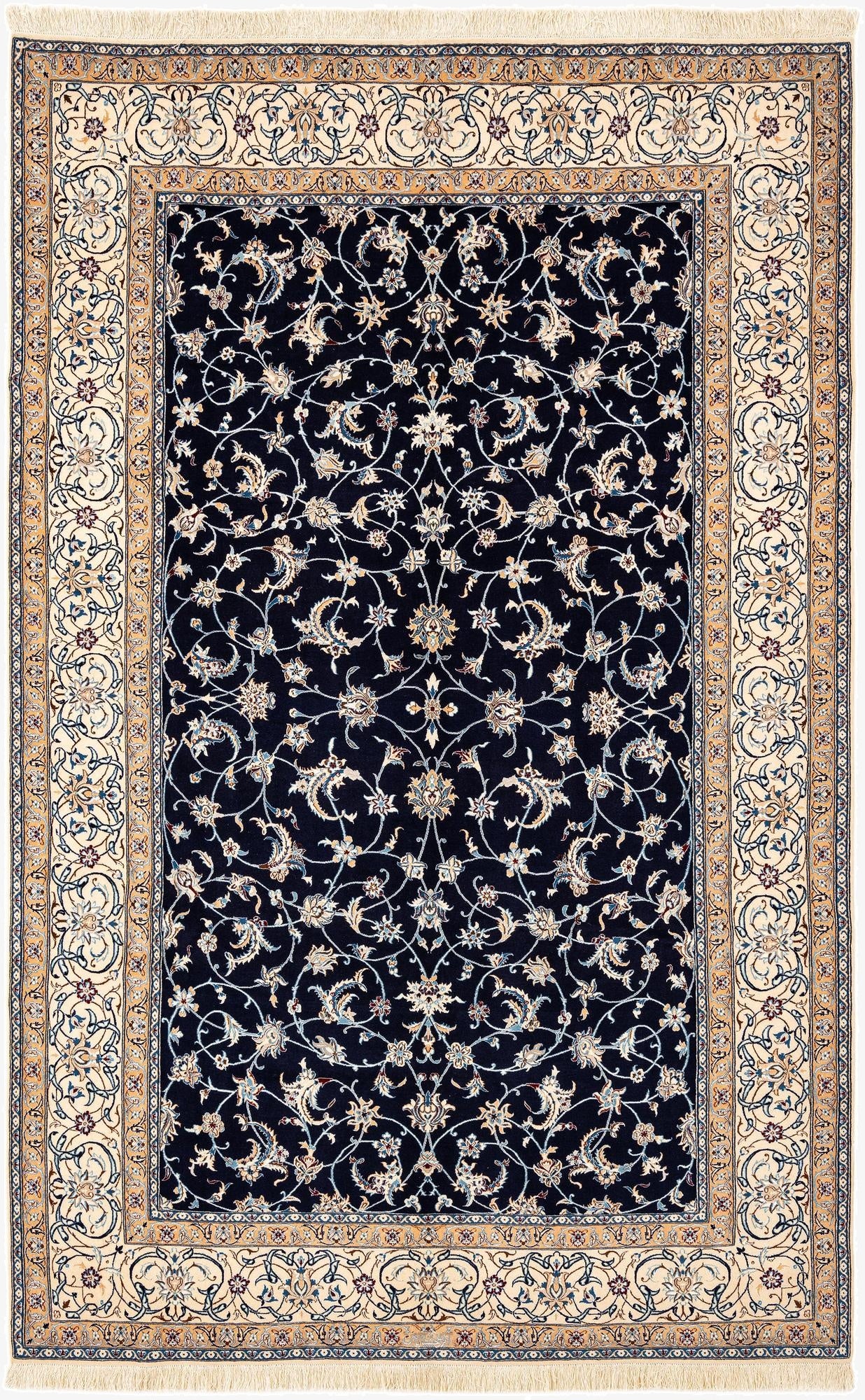 5' 10 x 9' 2  Hand Knotted Nain Rug