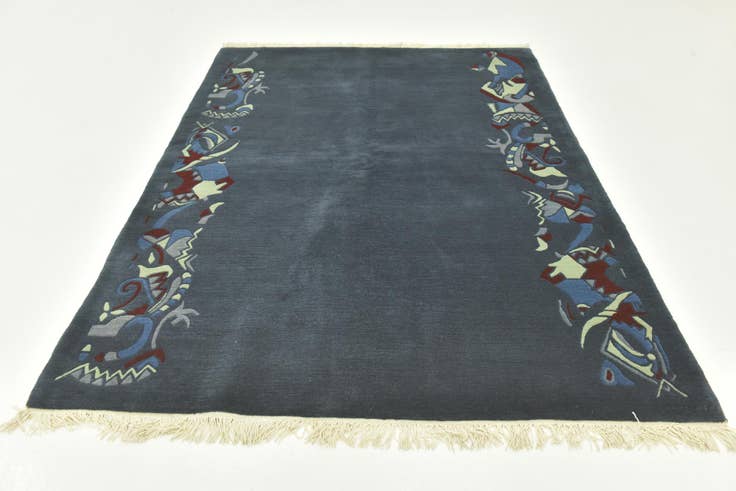 Detail image of 5' 8 x 8' Hand Knotted Nepal Wool Rug