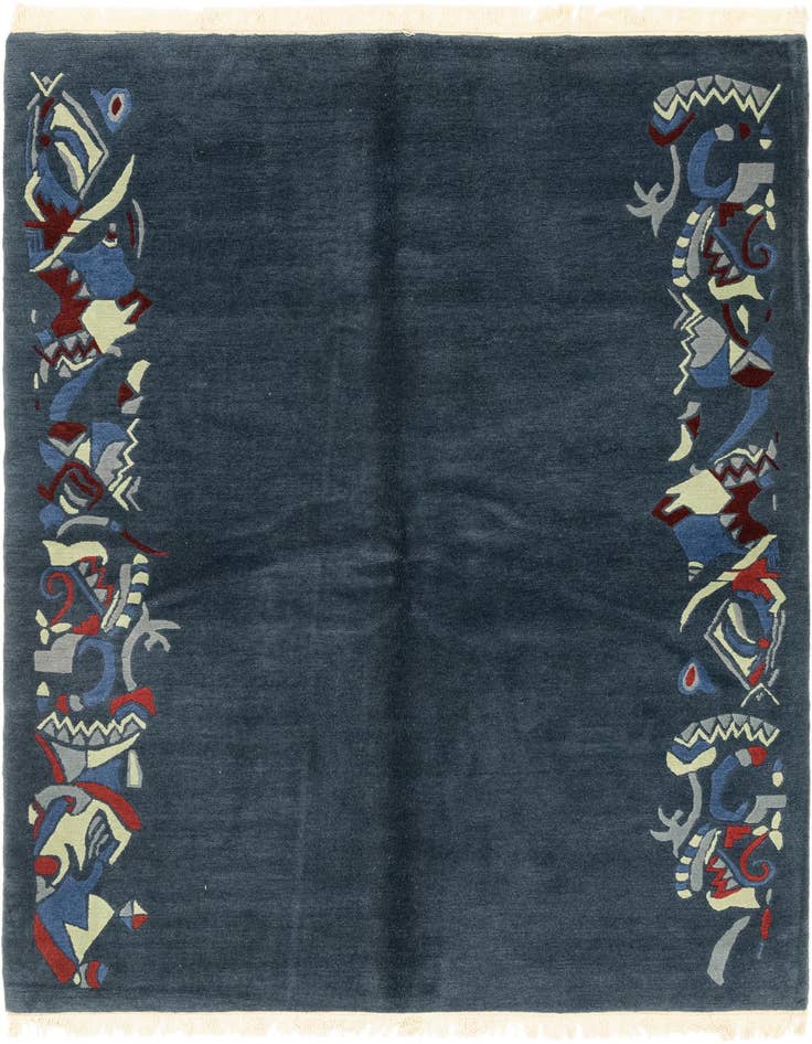 Detail image of 5' 8 x 7' 8 Hand Knotted Nepal Wool Rug