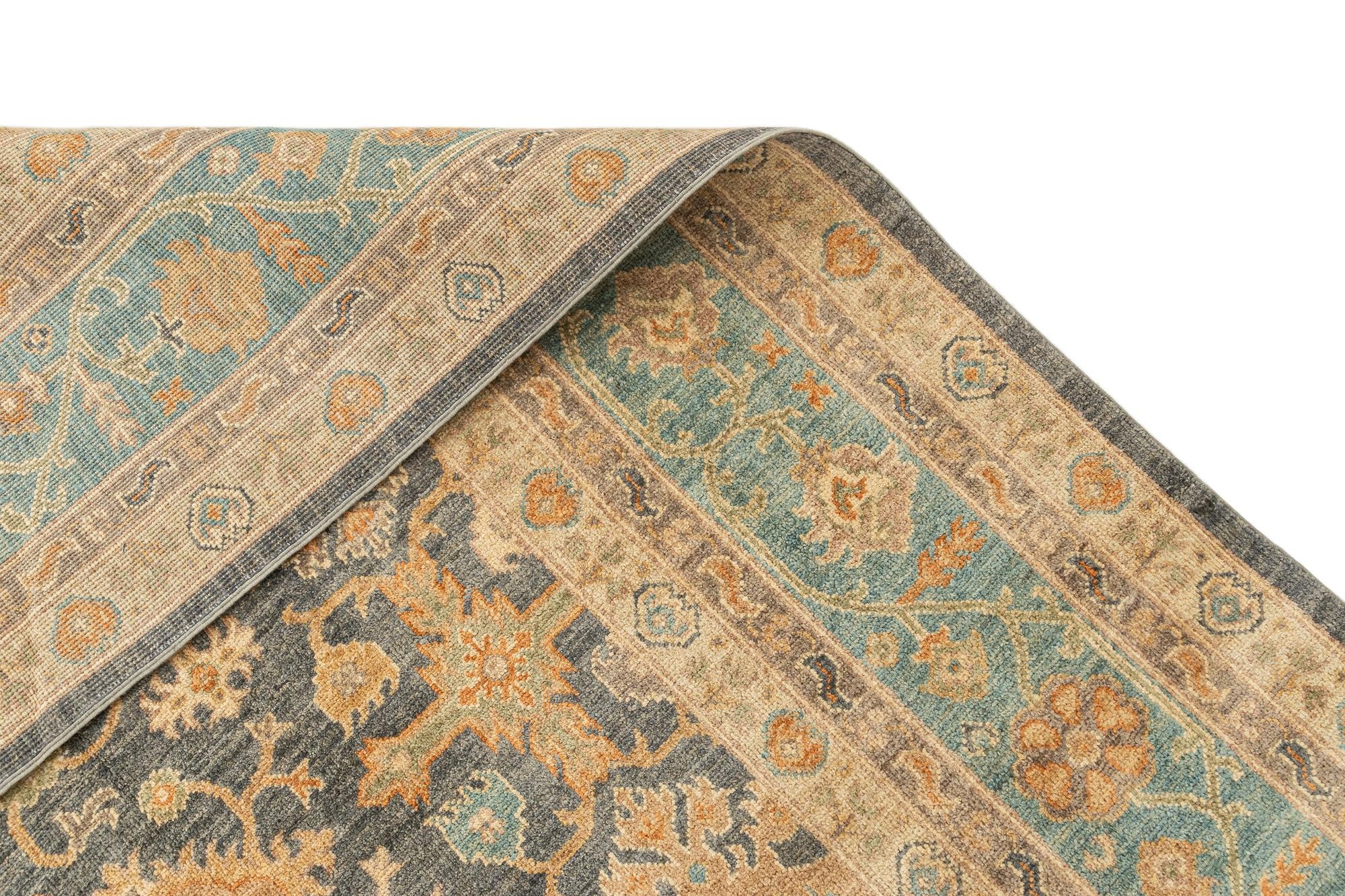 8' 2 x 10' Hand Knotted Oushak Rug