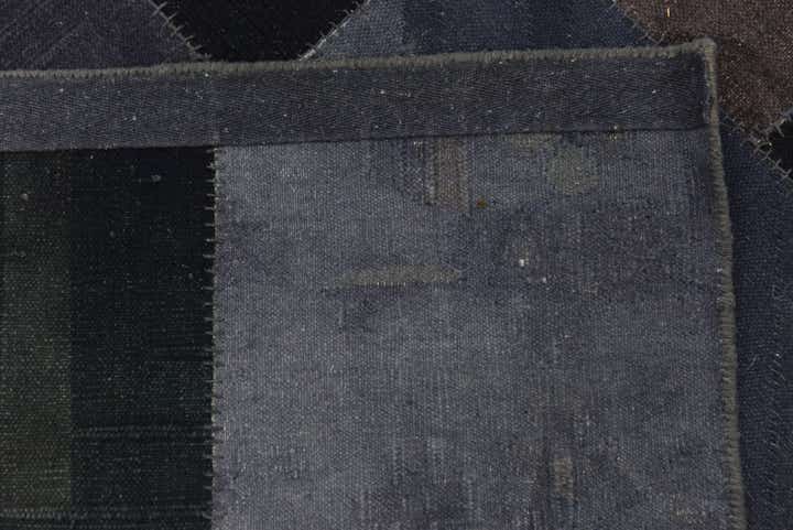 7' 2 x 9' 10 Hand Woven Patchwork Wool Rug