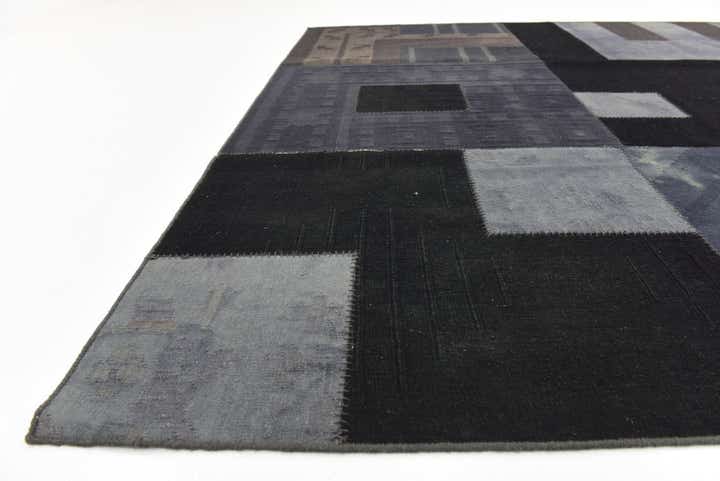7' 2 x 9' 10 Hand Woven Patchwork Wool Rug
