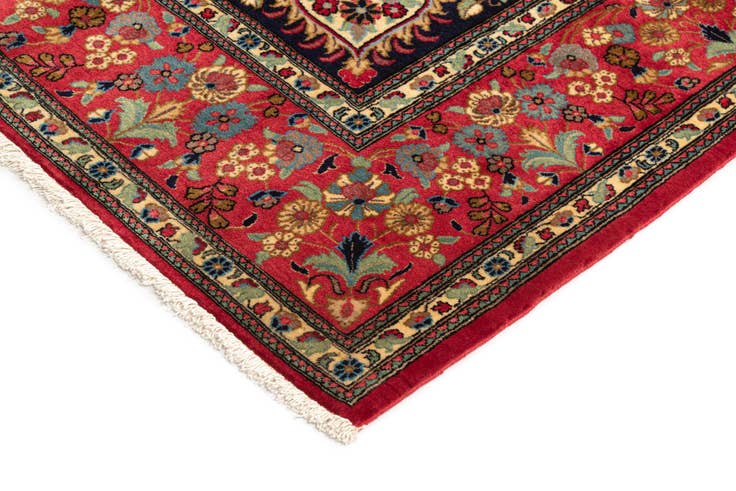 Detail image of 6' 7 x 9' 8 Hand Knotted Qom Persian Rug