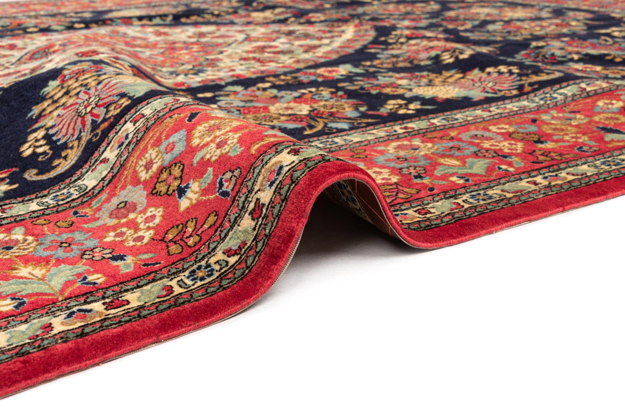 6' 7 x 9' 8 Hand Knotted Qom Persian Rug