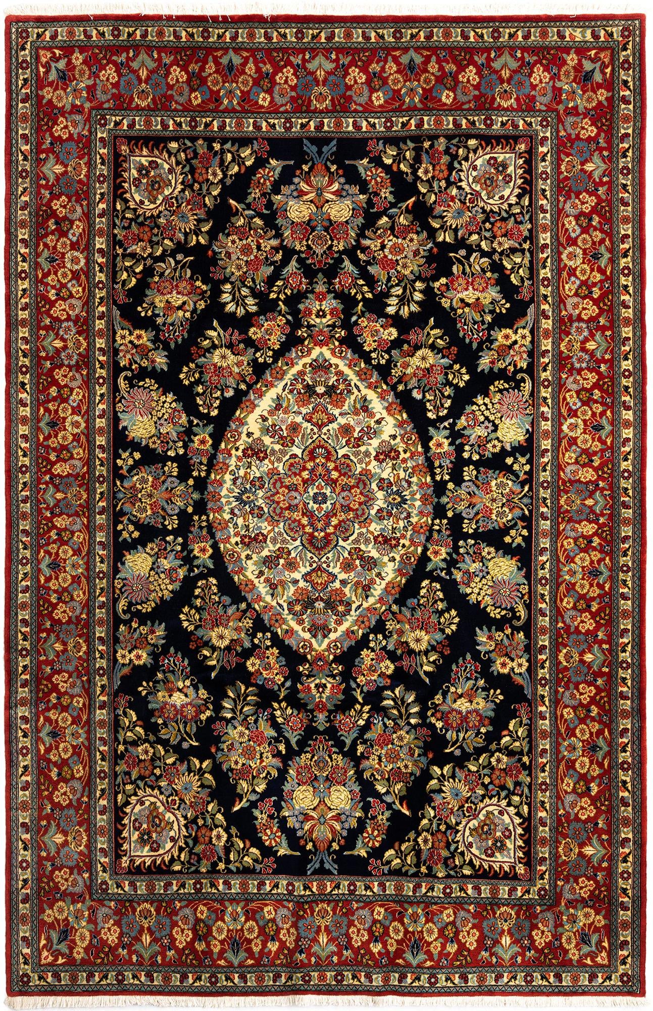 6' 8 x 10' Hand Knotted Qom Persian Rug