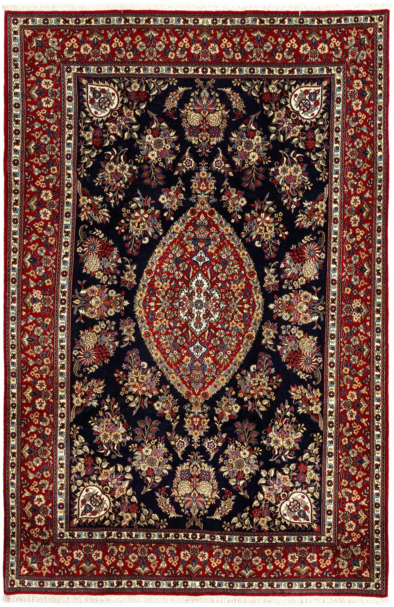 6' 6 x 10' Hand Knotted Qom Persian Rug