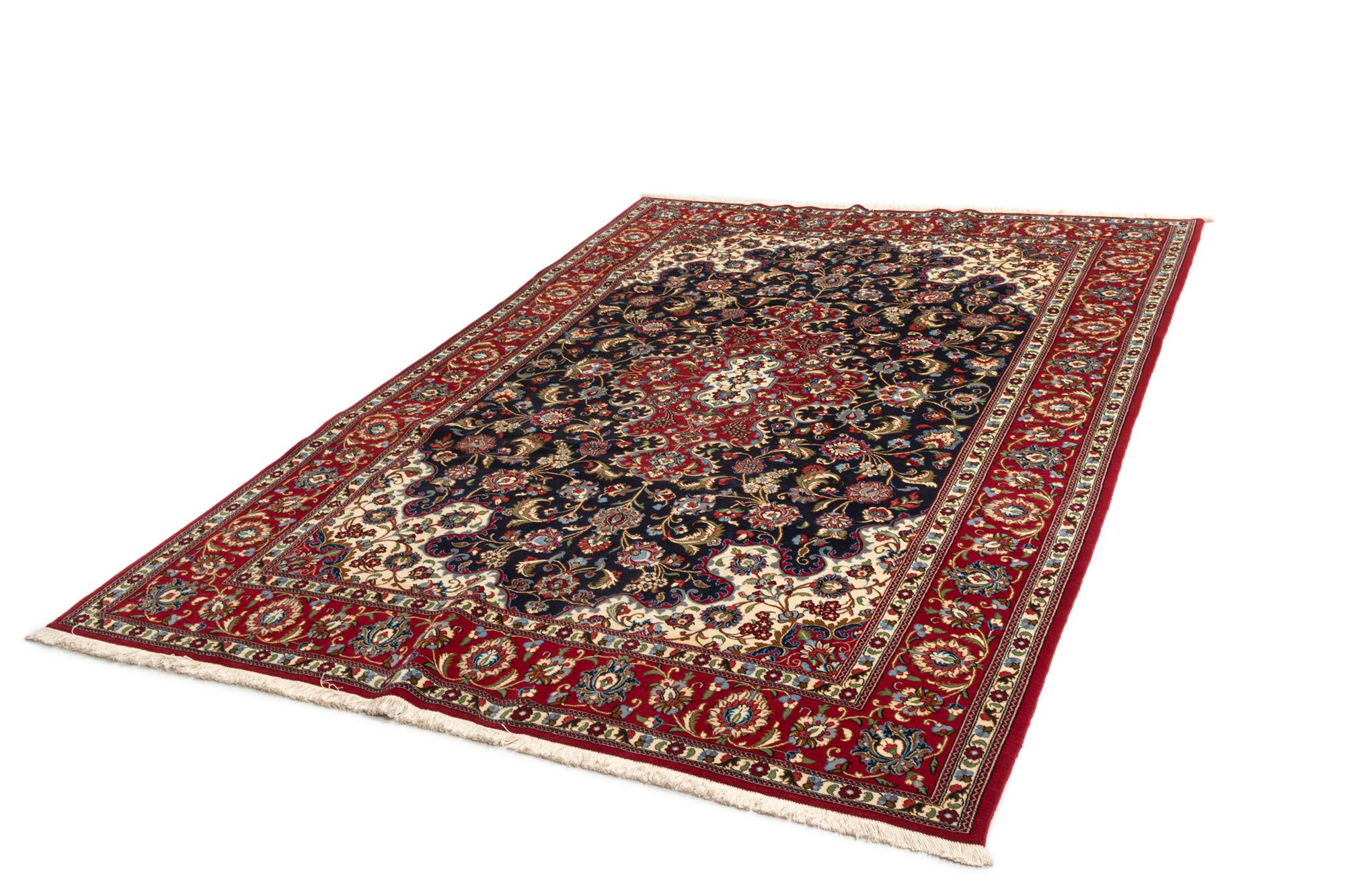 6' 7 x 9' 9 Hand Knotted Qom Persian Rug