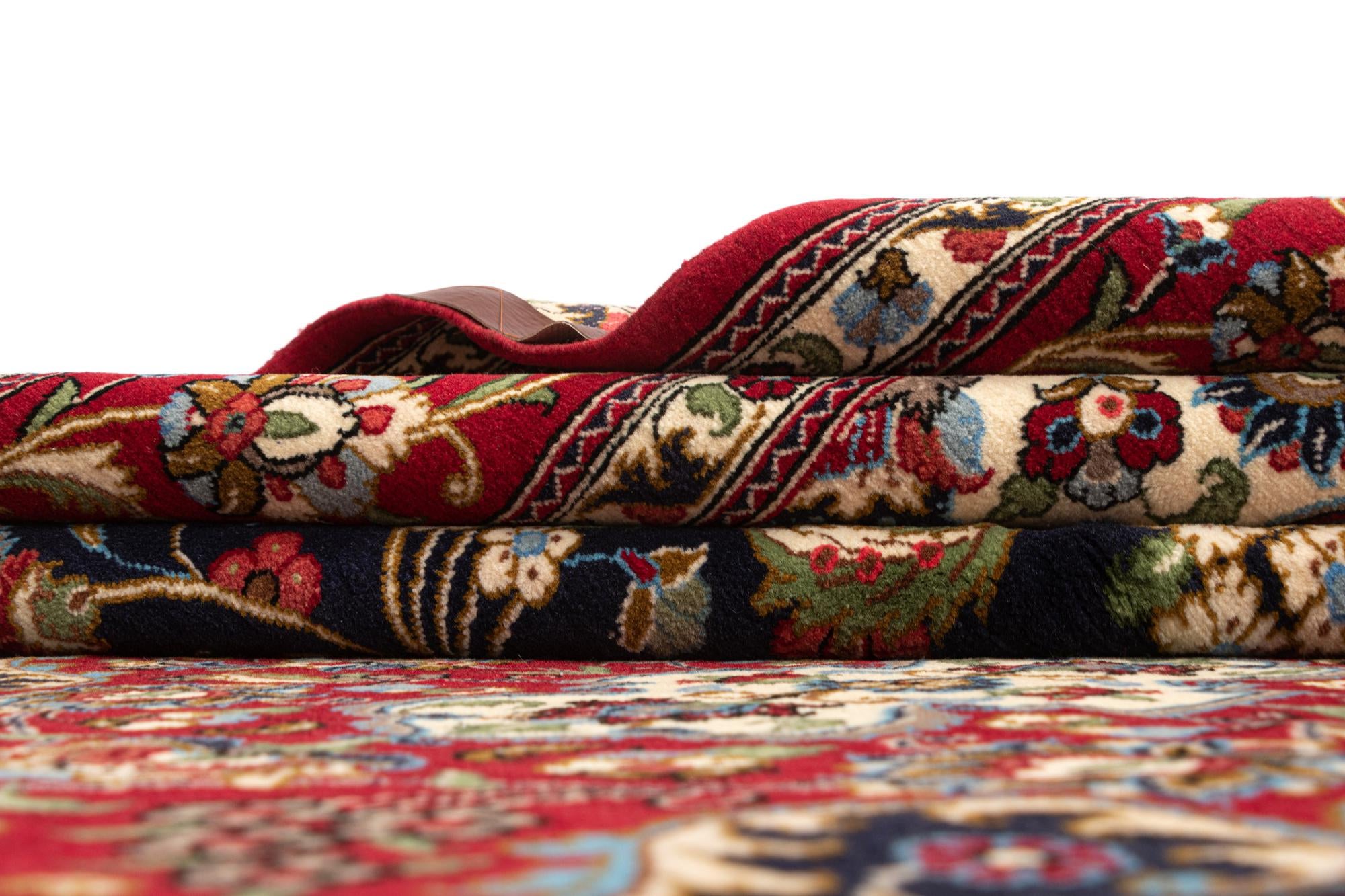 6' 7 x 9' 9 Hand Knotted Qom Persian Rug