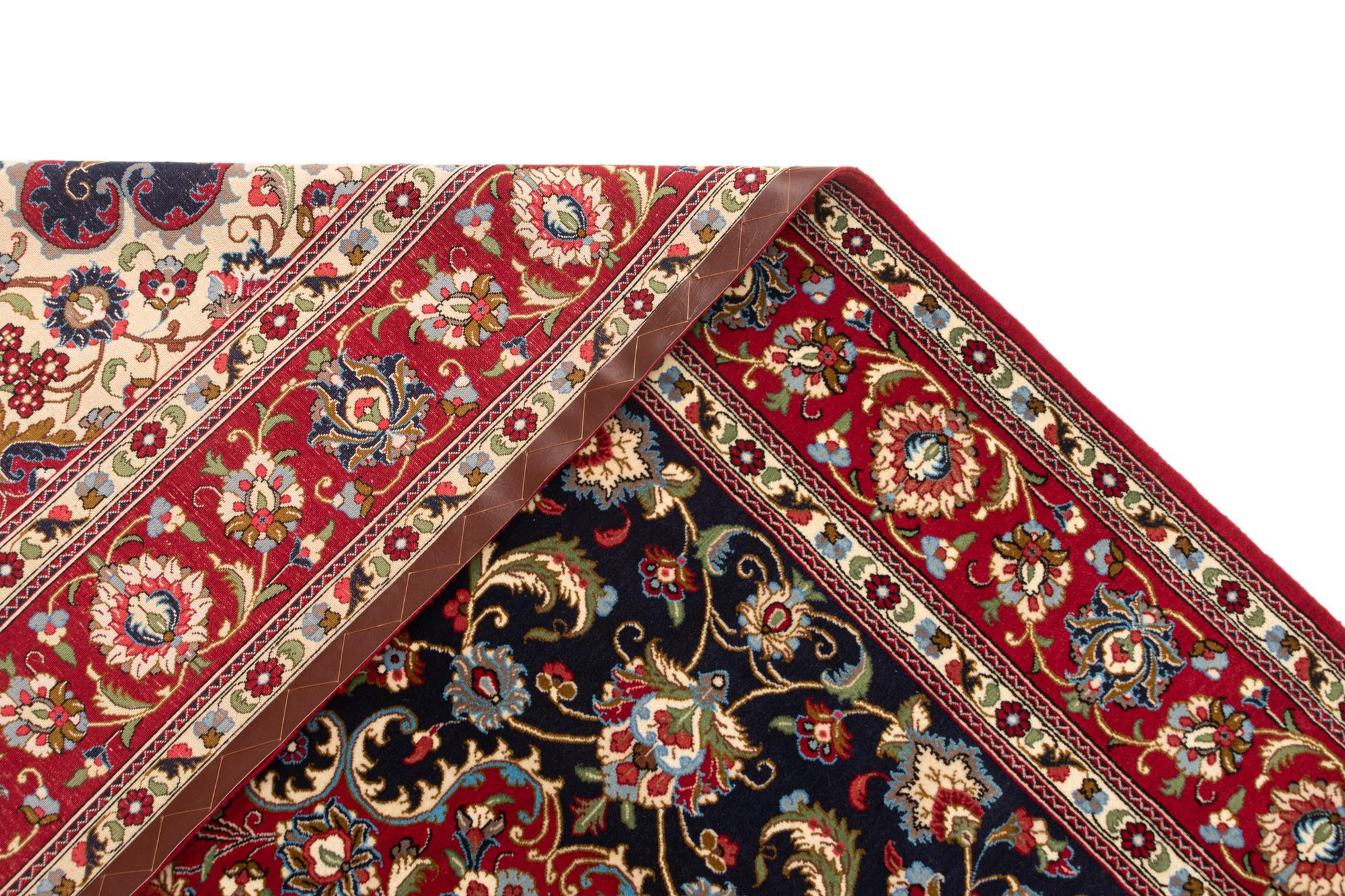 6' 7 x 9' 9 Hand Knotted Qom Persian Rug