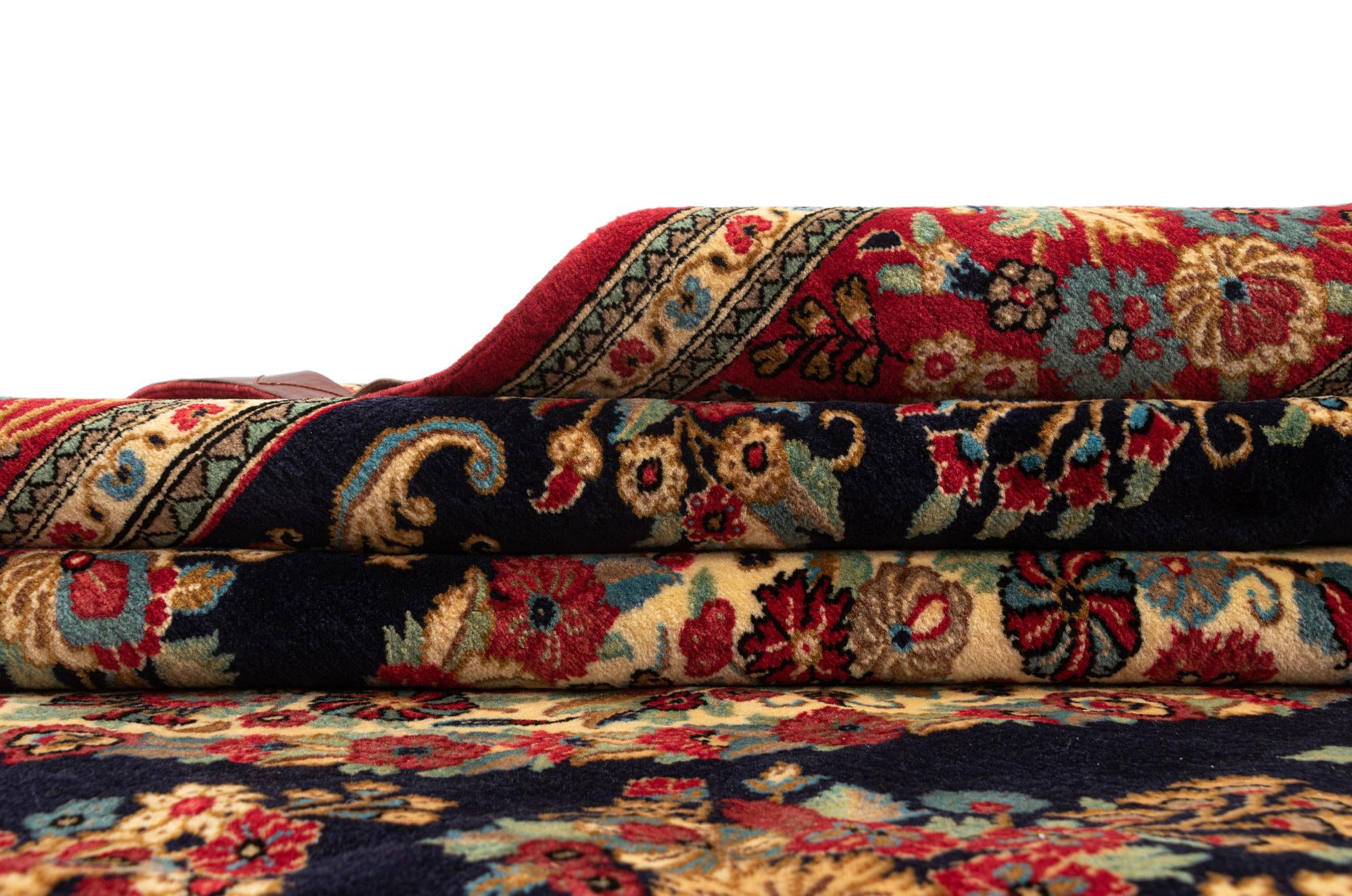 6' 7 x 9' 9 Hand Knotted Qom Persian Rug