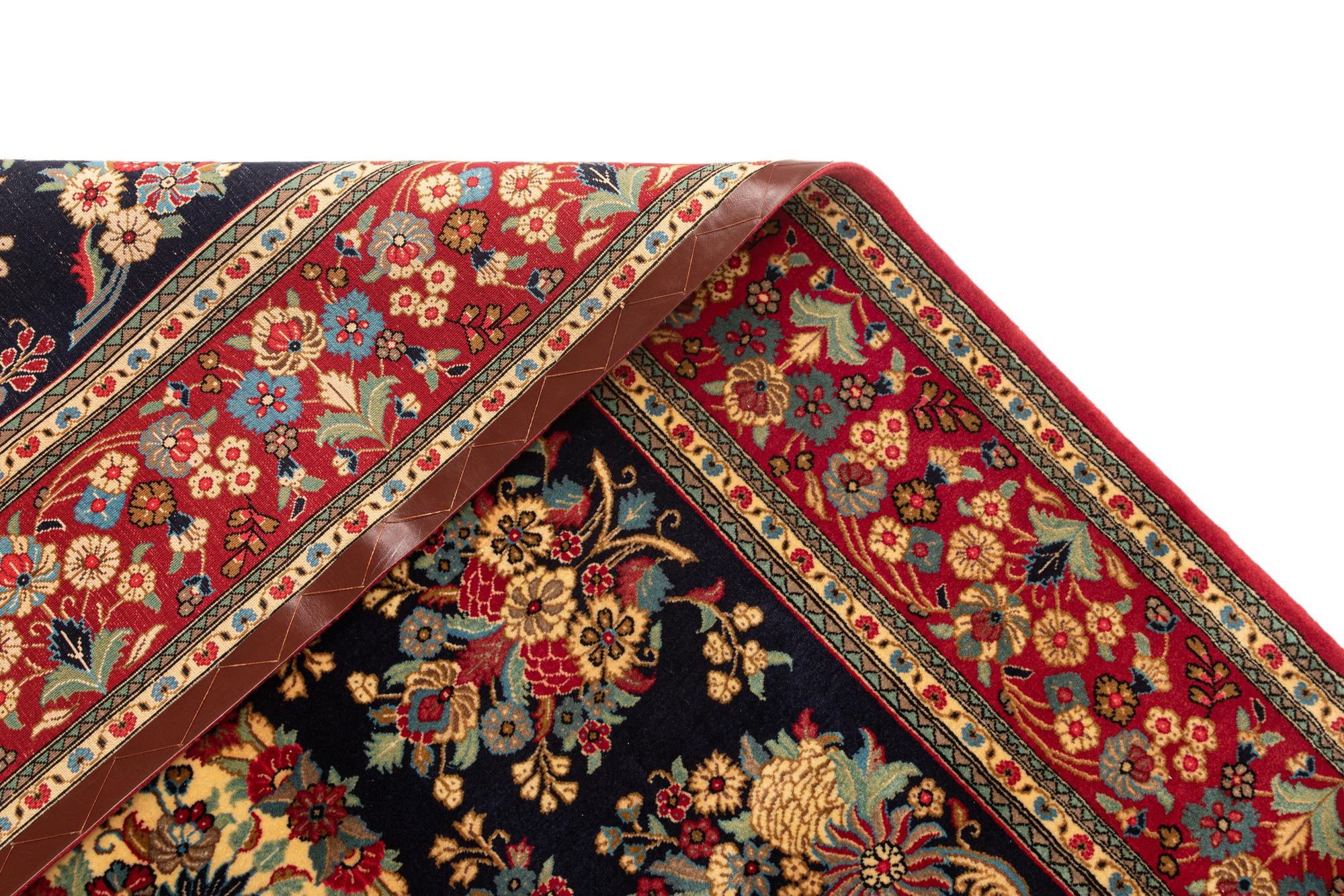 6' 7 x 9' 9 Hand Knotted Qom Persian Rug