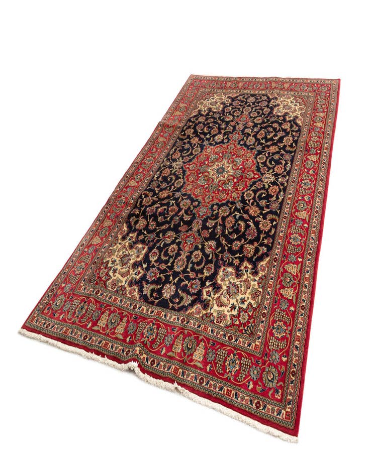 Detail image of 6' 6 x 10' 4  Hand Knotted Qom Persian Rug