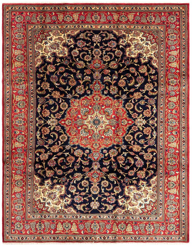 Detail image of 6' 6 x 10' 4 Hand Knotted Qom Persian Rug