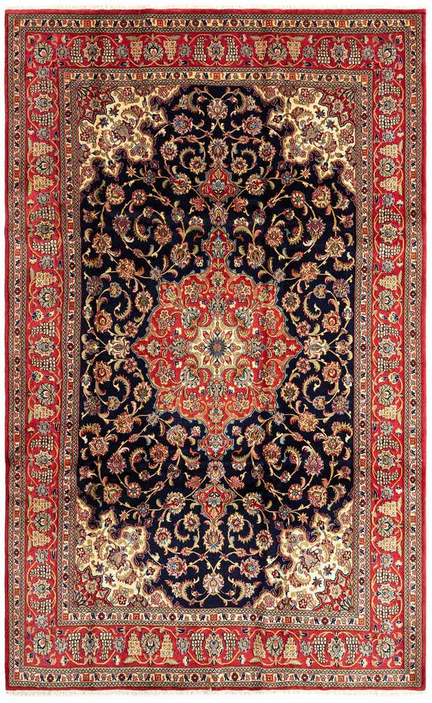6' 6 x 10' 4 Hand Knotted Qom Persian Rug