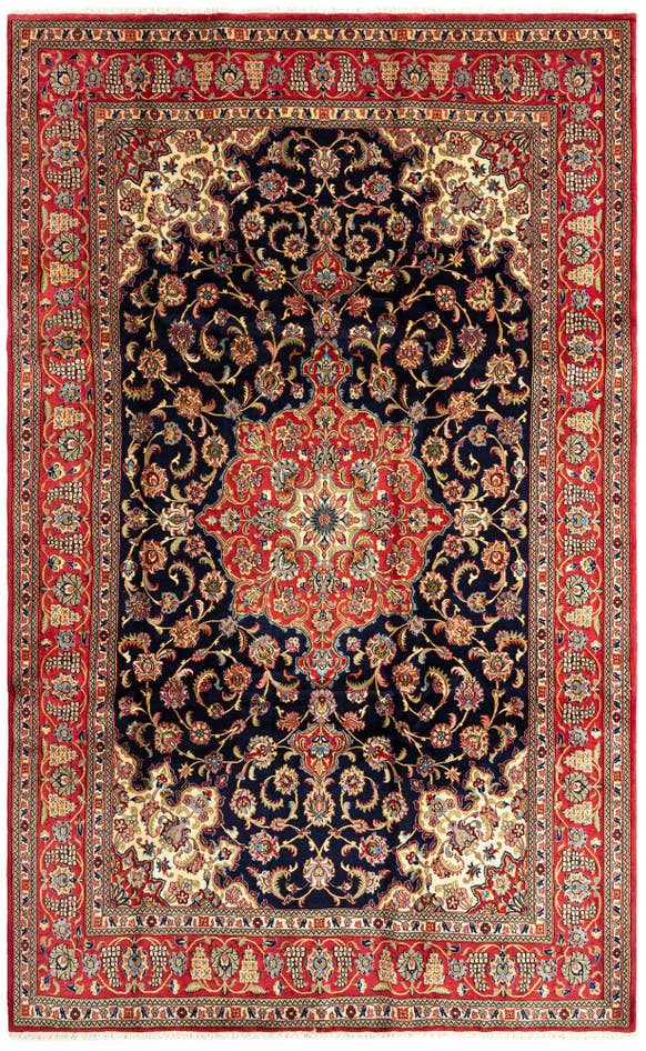 Detail image of 6' 6 x 10' 4 Hand Knotted Qom Persian Rug