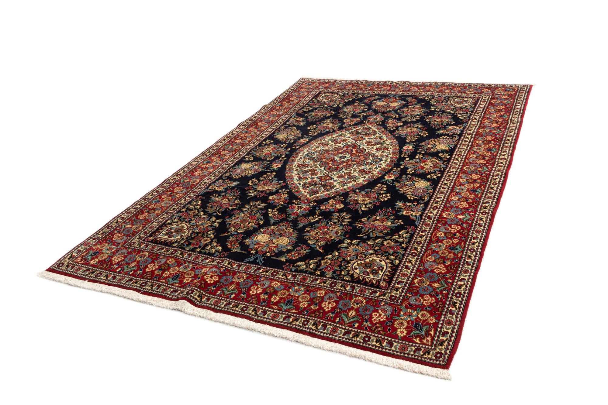6' 8 x 9' 9 Hand Knotted Qom Persian Rug