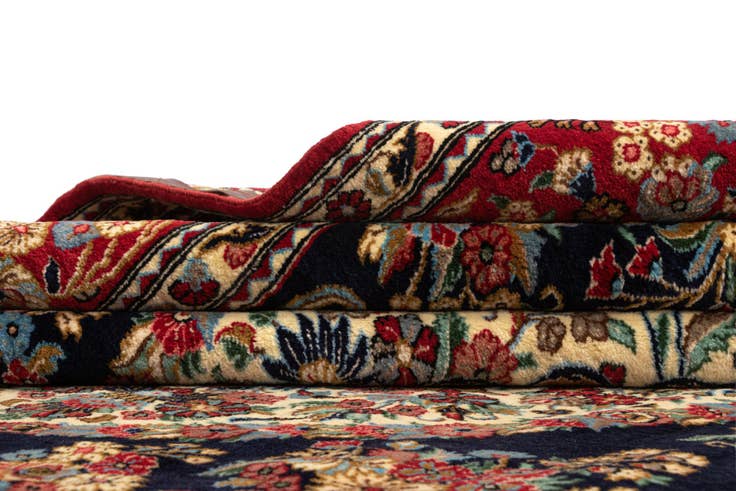 Detail image of 6' 8 x 9' 9 Hand Knotted Qom Persian Rug