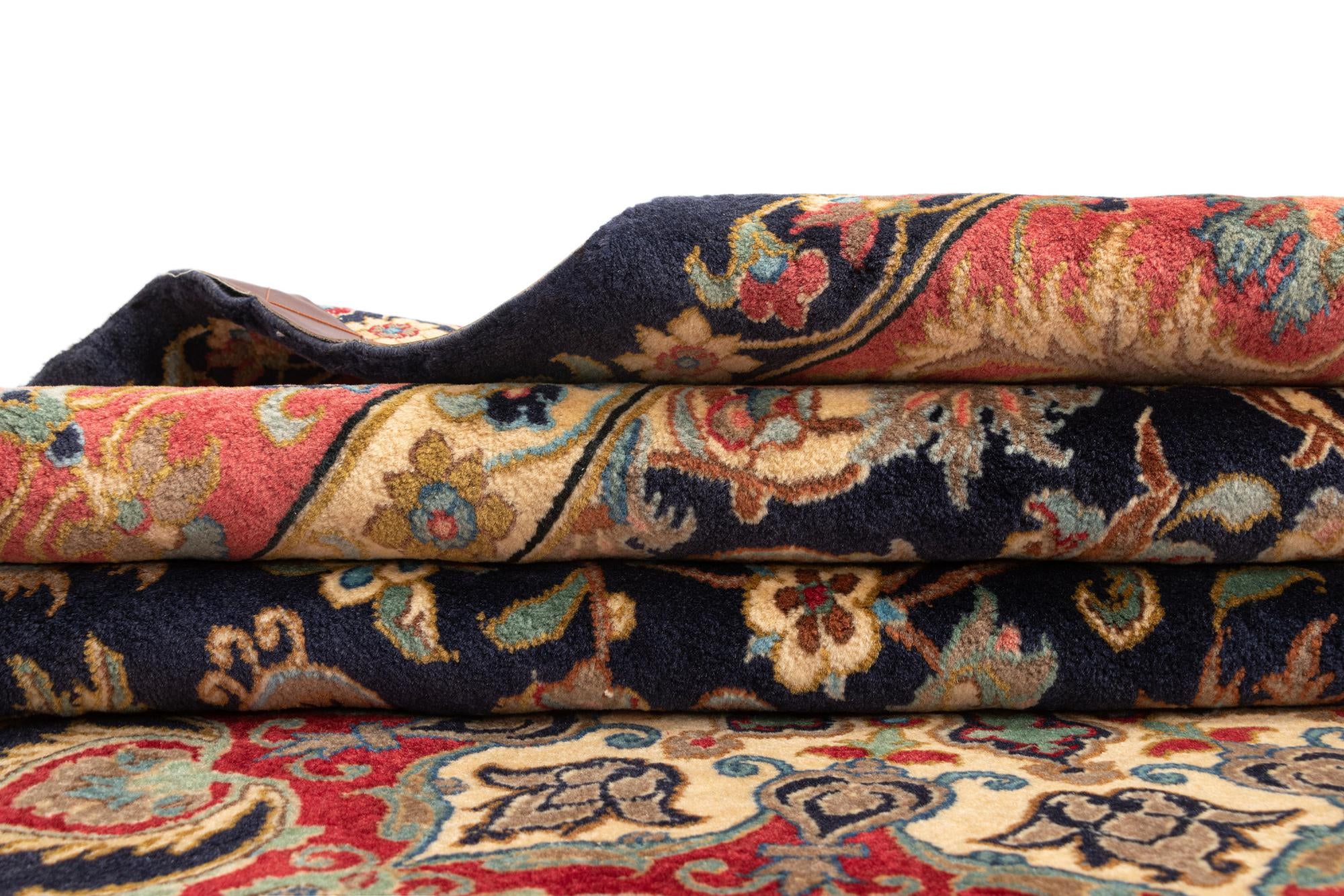 6' 7 x 9' 10 Hand Knotted Qom Persian Rug