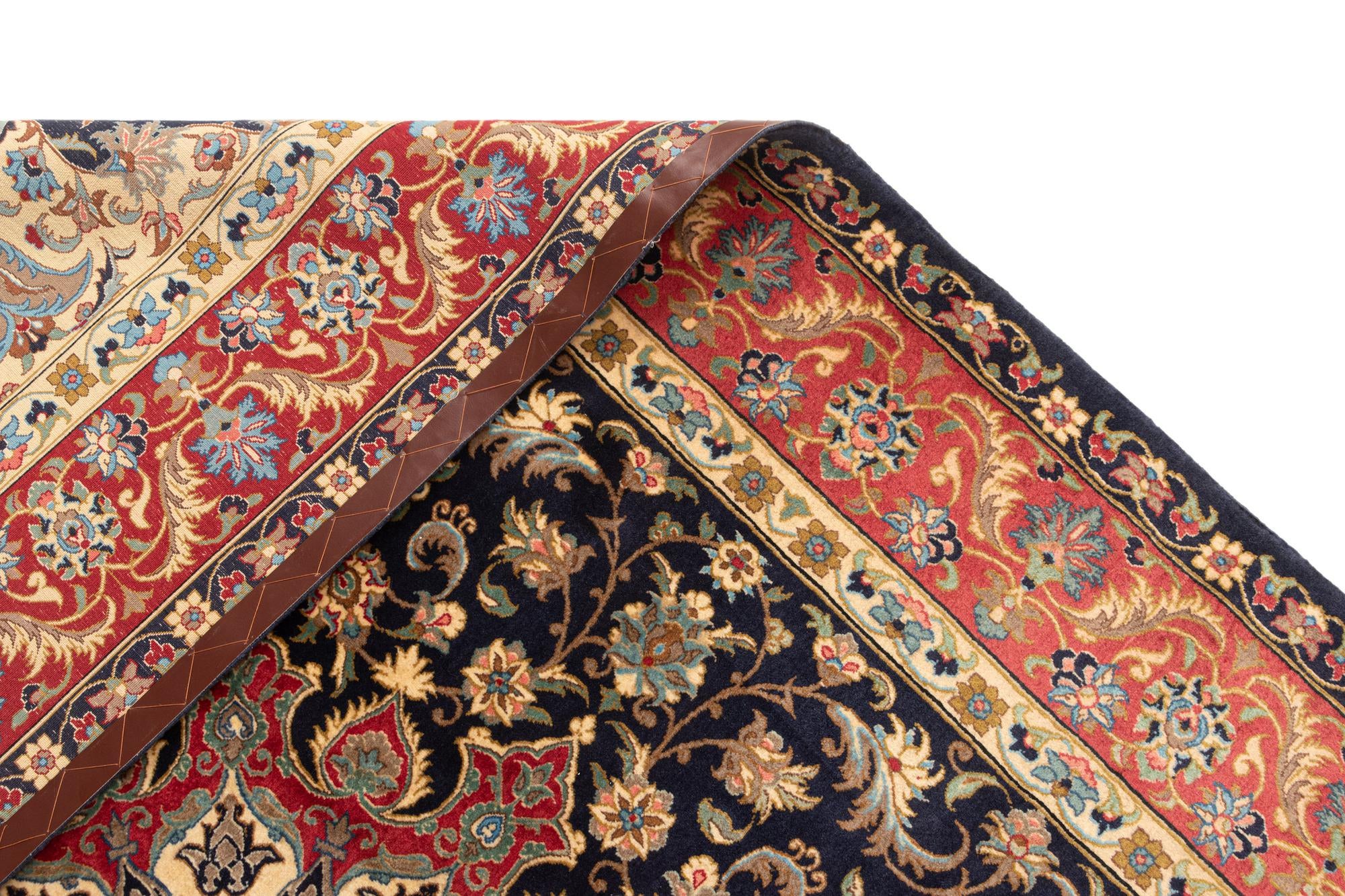 6' 7 x 9' 10 Hand Knotted Qom Persian Rug