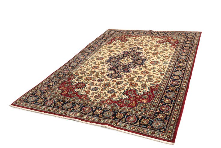 Detail image of 6' 7 x 9' 8 Hand Knotted Qom Persian Rug