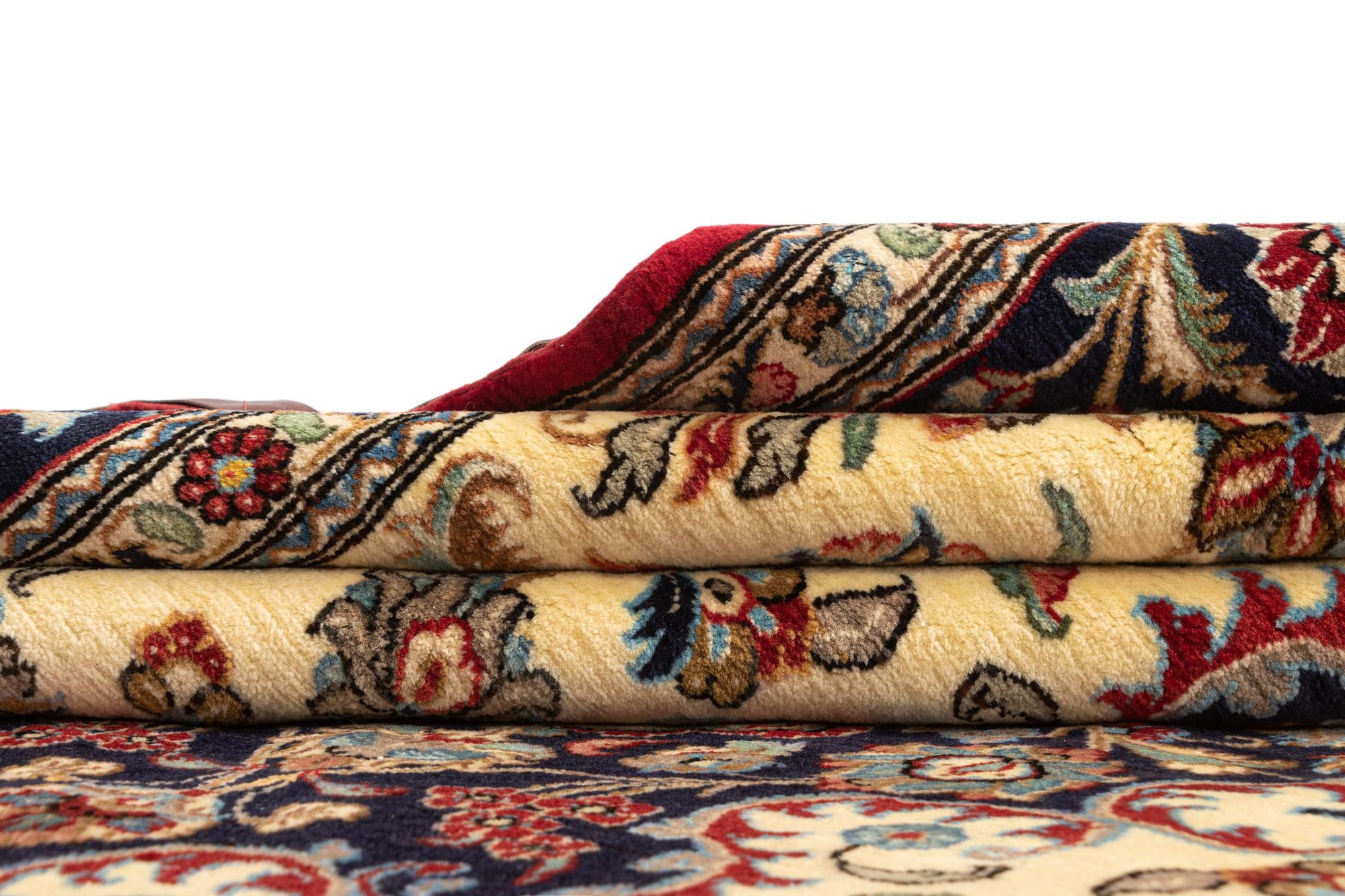 6' 7 x 9' 8 Hand Knotted Qom Persian Rug