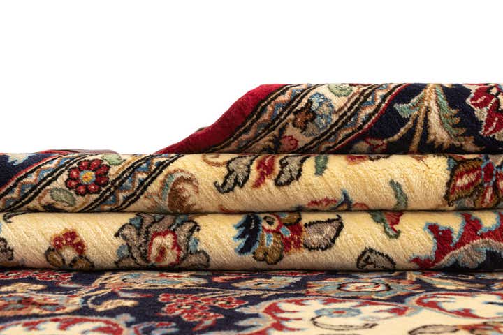 6' 7 x 9' 8 Hand Knotted Qom Persian Rug