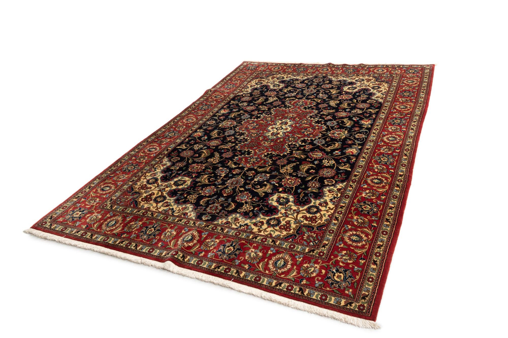 6' 8 x 9' 11 Hand Knotted Qom Persian Rug