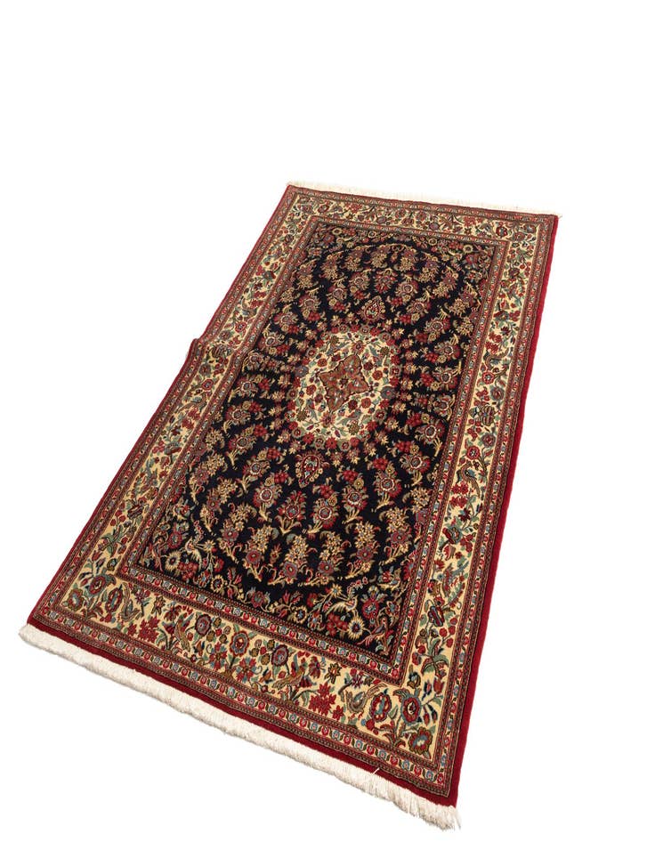 Detail image of 4' 7 x 6' 9  Hand Knotted Qom Persian Rug