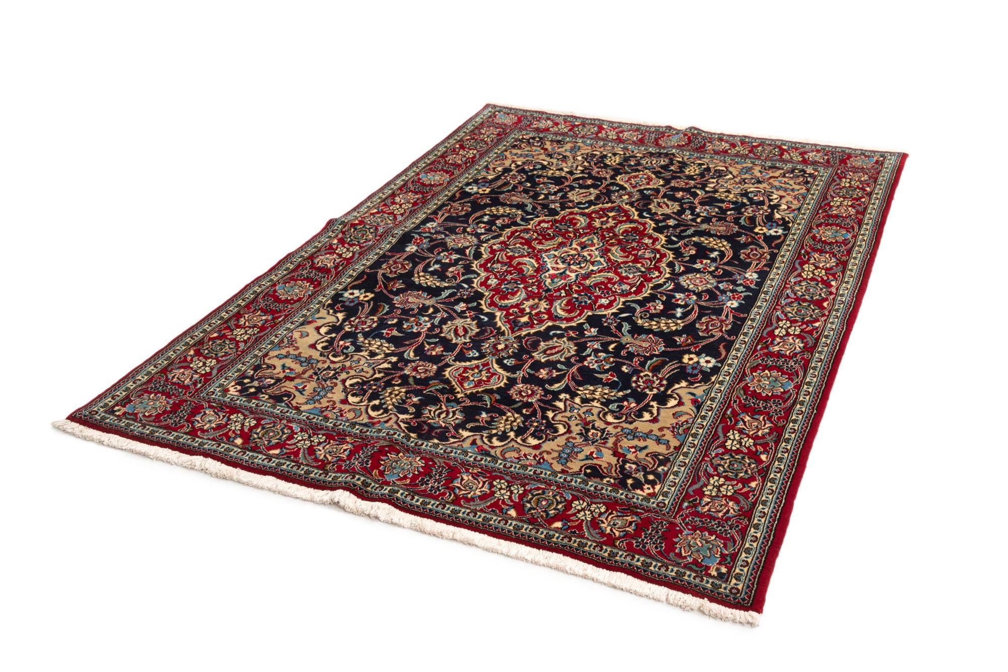 4' 8 x 6' 9 Hand Knotted Qom Persian Rug