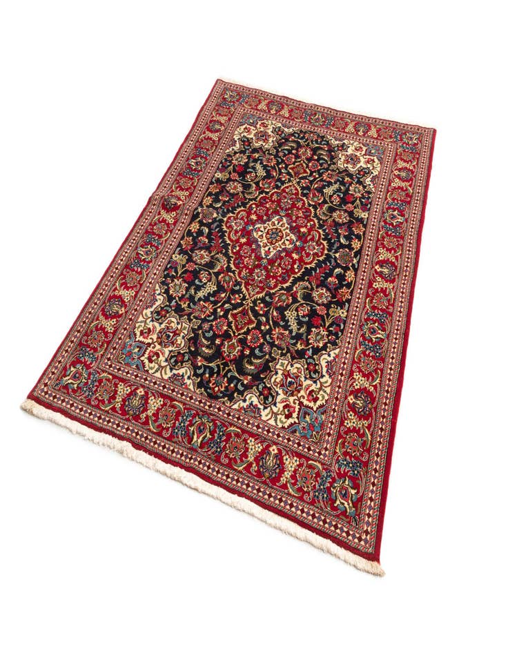 Detail image of 4' 9 x 6' 11 Hand Knotted Qom Persian Rug