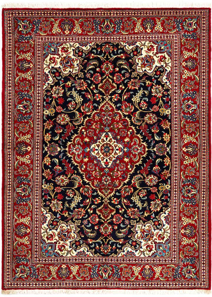 4' 9 x 6' 11 Hand Knotted Qom Persian Rug
