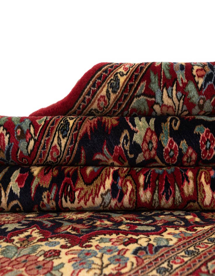 Detail image of 4' 8 x 7' 1  Hand Knotted Qom Persian Rug