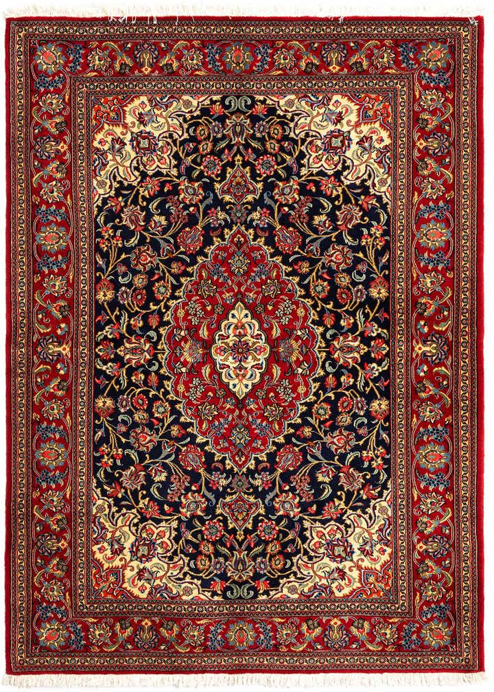 4' 6 x 6' 9 Hand Knotted Qom Persian Rug