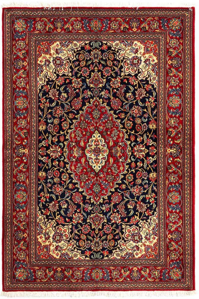 4' 6 x 6' 9 Hand Knotted Qom Persian Rug