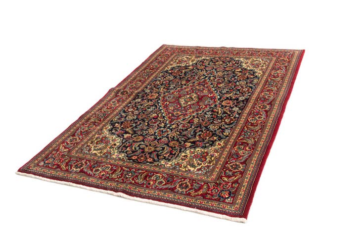 Detail image of 4' 8 x 7' 1 Hand Knotted Qom Persian Rug